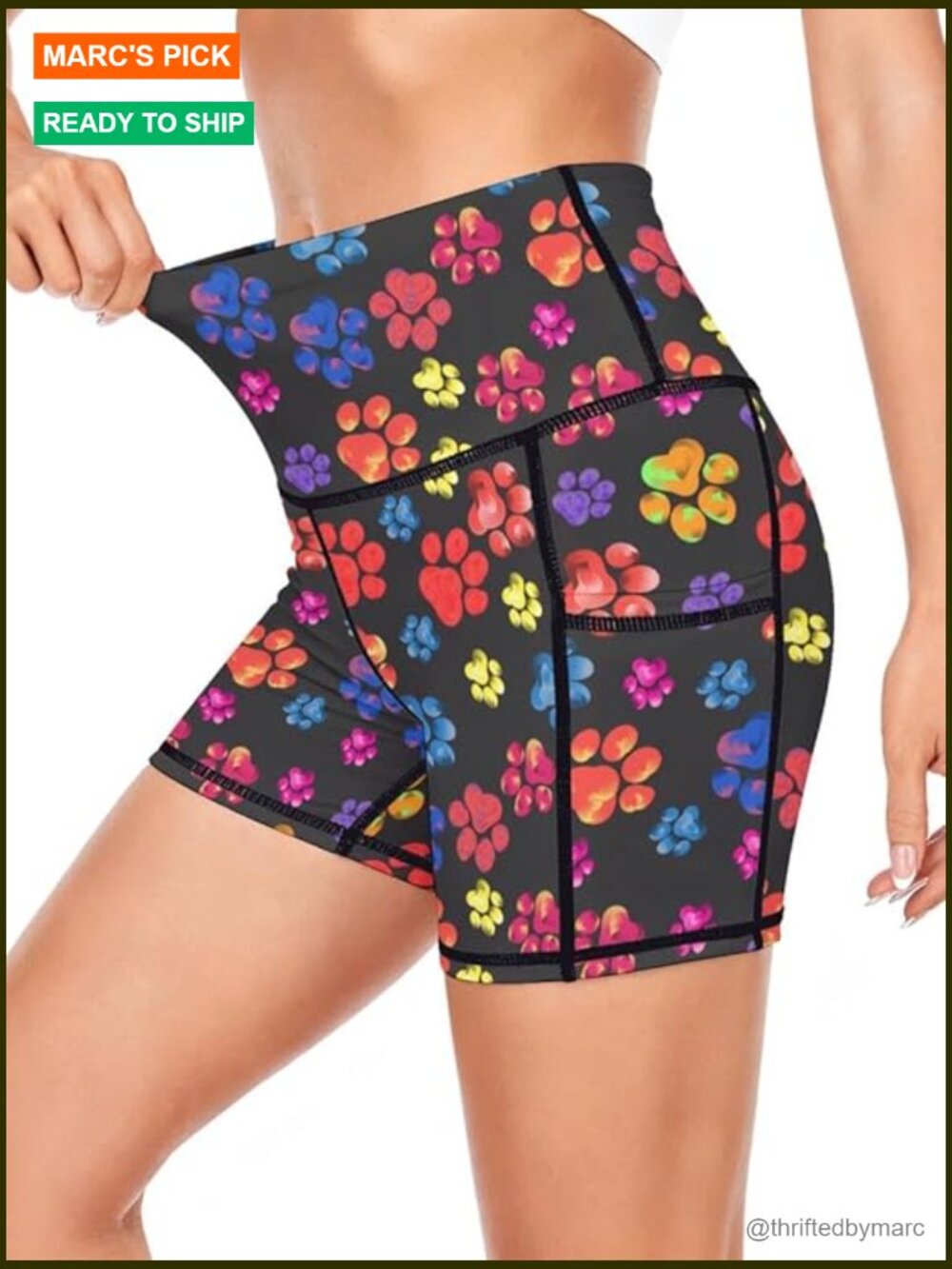 High Waisted Biker Shorts with Pockets Tummy Control Workout Yoga Running